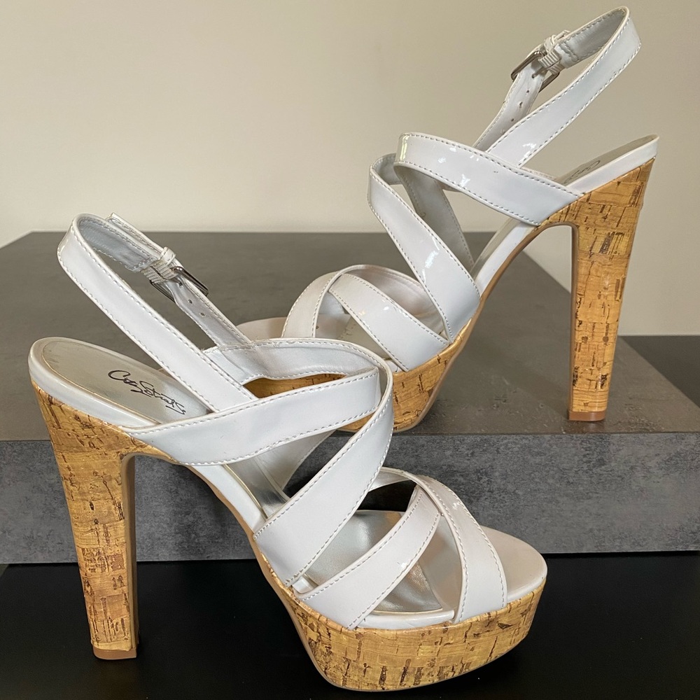 City Strats White heels